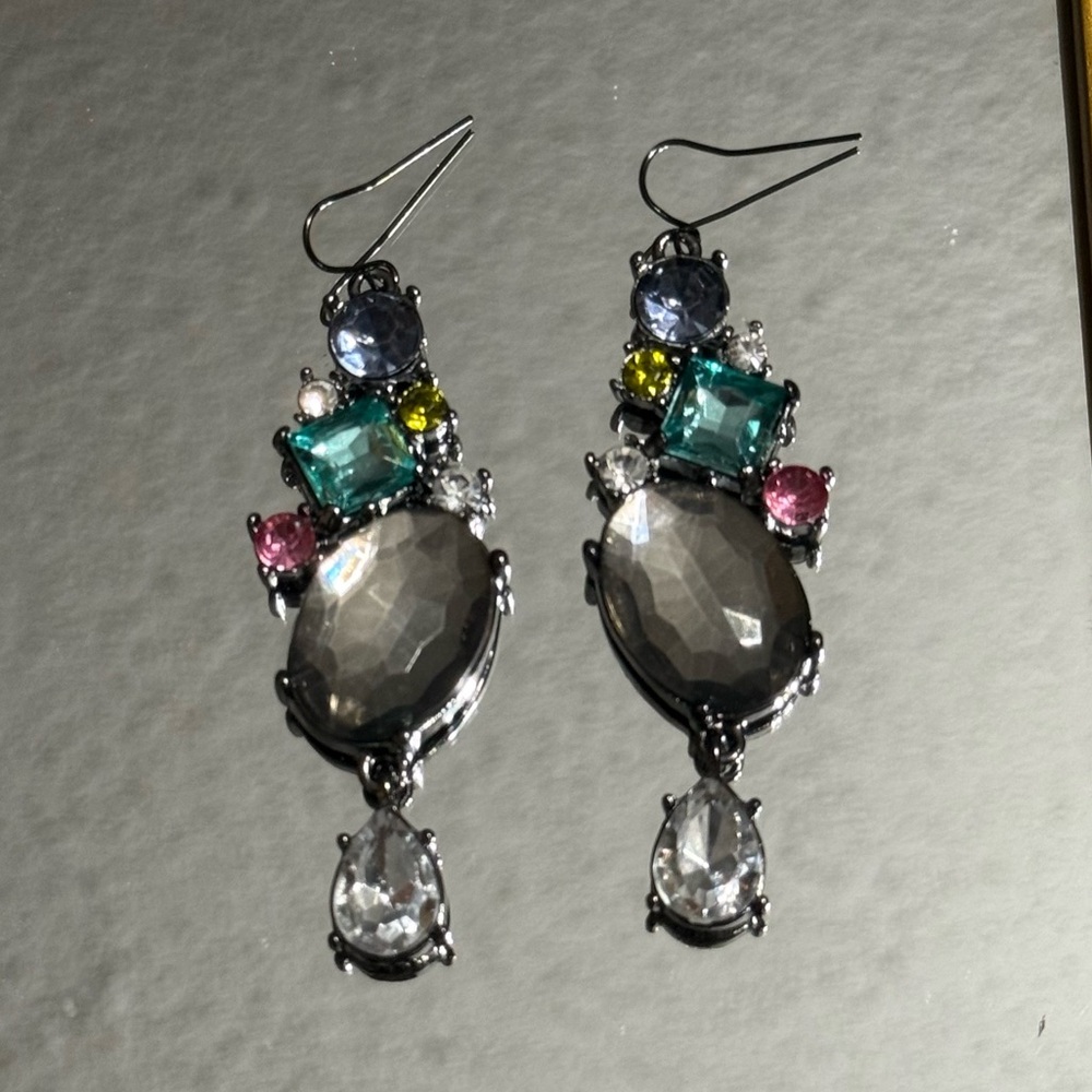 YSL Lou Lou De La Falaise Faceted Cut Crystal Drop Earrings